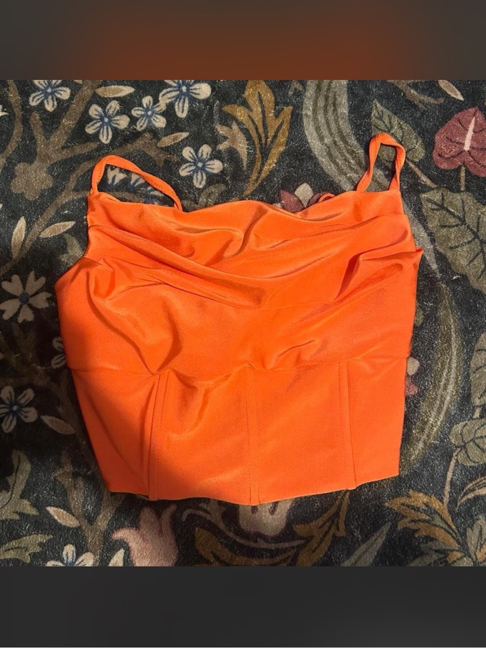 Women’s Orange Cowl Neck Crop Top